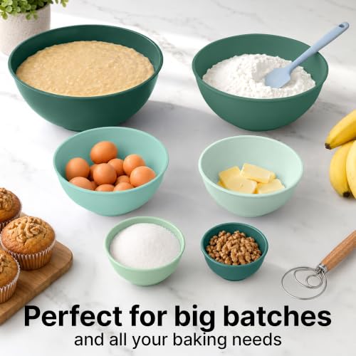 12 Piece Plastic Mixing Bowl Set (Teal)