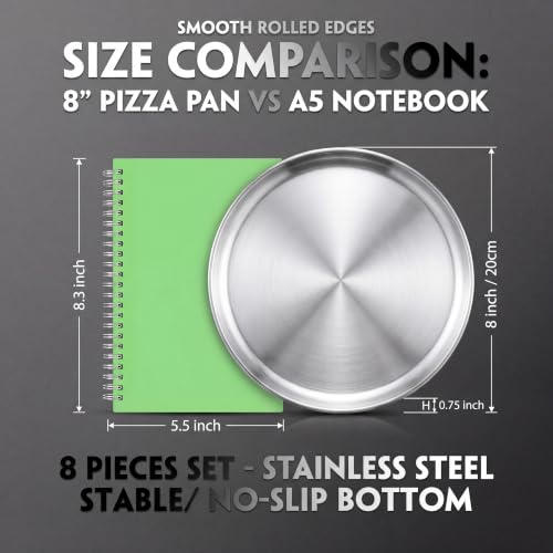 6 Pieces Silver Pizza Pans 8 Inch Bakeware (Silver / 8 Inch)