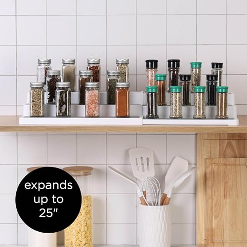 3 Tier Spice Rack Organizer (Set of 2 / Expandable White)