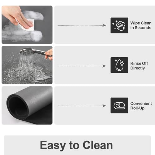 Dish Drying Mat for Kitchen Counter (Dark Gray / 18" x 28")