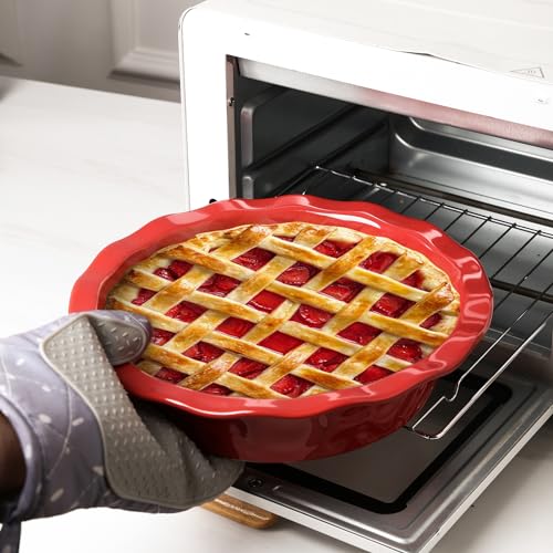 Ceramic Pie Pan for Baking (Scarlet Red)