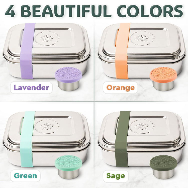 Stainless Steel Bento Box + Condiment Container (Lavender / 37oz / 1100ml)