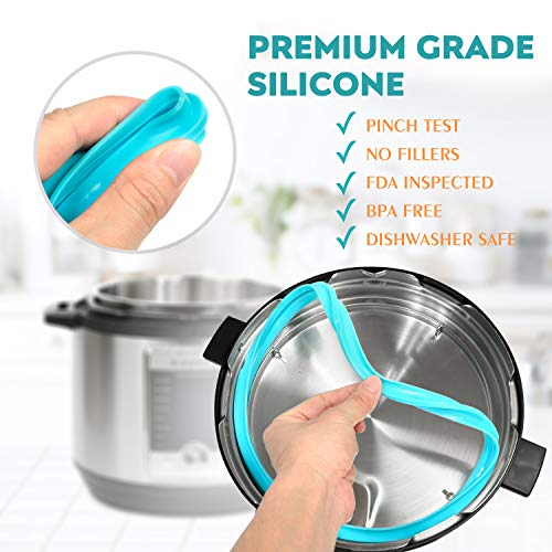 Sealing Ring Replacement for Instant Pot 5 6 Quart (3 Rings 6QT+Steam Vavle DUO+2 Sealers)