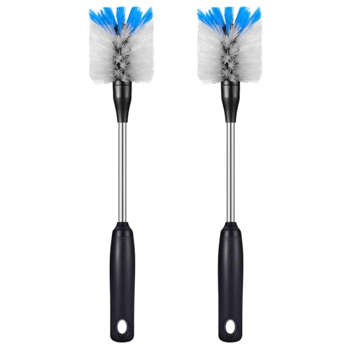 Stainless Steel Bottle Brush with Replaceable Head (White / 13 Inch (Pack of 2))