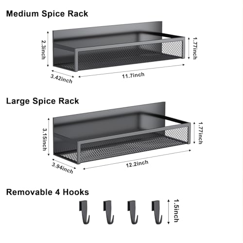 Magnetic Spice Rack for Refrigerator (2 Pack)