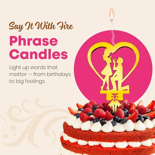 Bride and Groom Reusable Gold Romantic Cake Candle (Bride and Groom)