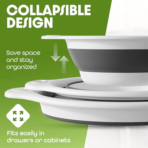Collapsible Colanders (2 Pack / White)