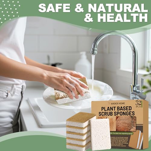 Natural Sponges for Dishes (32 Pcs / 32 Pcs)