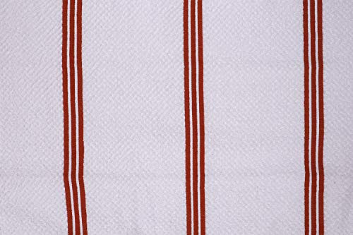 Kitchen Towels Pack of 4 (Rust Stripes / 16" x 26" - 4 pack)