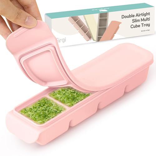 1.7 oz 4 Cavity Silicone Ice Cube Freezer Tray with Lid (1.7oz/4ct â 1 Pack / Pink)