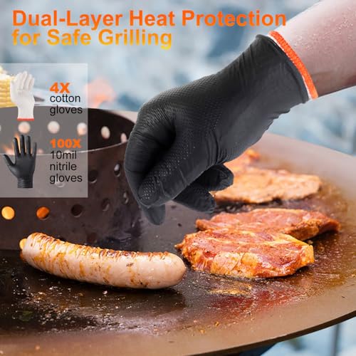 BBQ Gloves Disposable (X-Large / 10mil Nitrile)