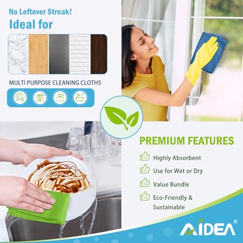 Microfiber Cleaning Cloth (Blue/Yellow / 12"×12")