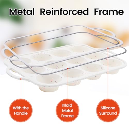 Silicone Cupcake Pan (Regular 12-Cup + Mini 24-Cup)