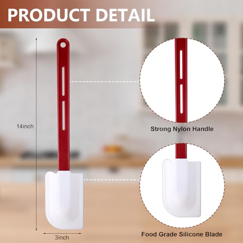 4 Pcs Commercial Rubber Spatula Heat Resistant (14 Inch)