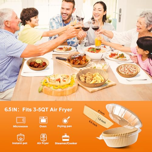 250 Pcs Air Fryer Liners Disposable (6.5"Round)