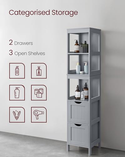 Bathroom Floor Cabinet (55.7"H / Dove Gray)