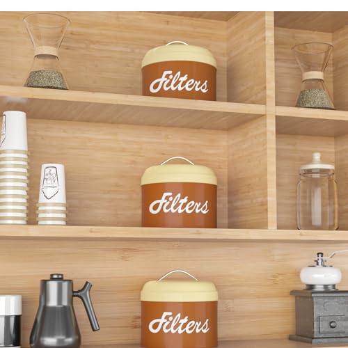 Brown Basket Coffee Filter Holder with Lid (Brown)