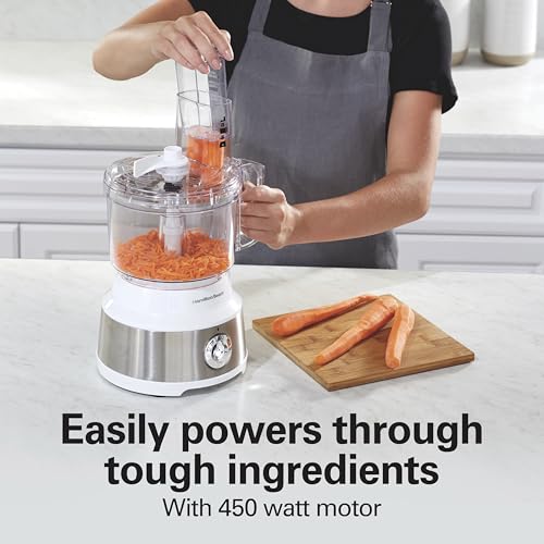 10 Cup Food Processor & Vegetable Chopper (Bowl Scraper, White and Stainless Steel)