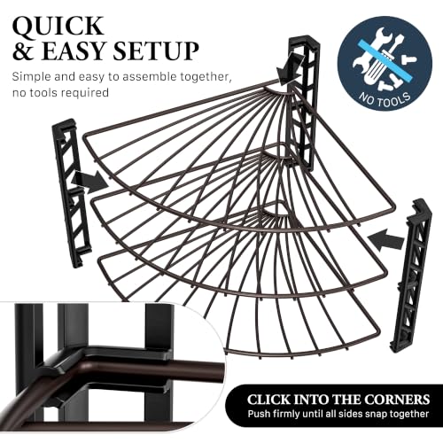 3 Tier Counter Corner Shelf Organizer (Bronze)