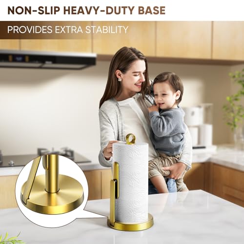 Heavy Duty Paper Towel Holder with Tension Arm (Gold)