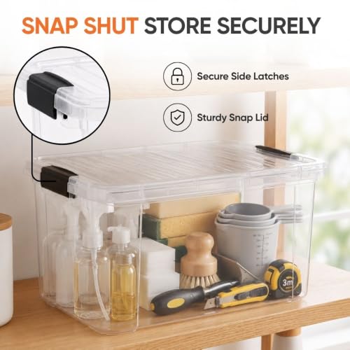 14.7 Quart Clear Plastic Storage Boxes with Lids (14.7 Quart)