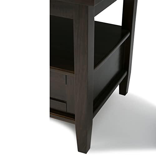 Warm Shaker 20" Wide Solid Wood End Table in Brunette Brown (End Table / Tobacco Brown / 20 inch)