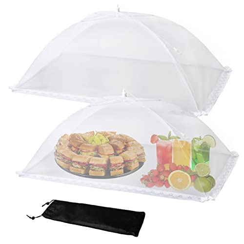 Food Covers Food Tent for Outside Mesh to Keep Bugs away (White-2extralarge)