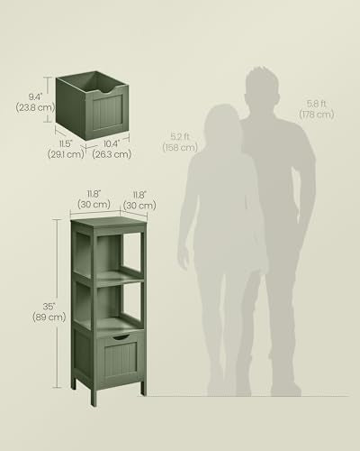 Bathroom Floor Cabinet (35"H / Forest Green)
