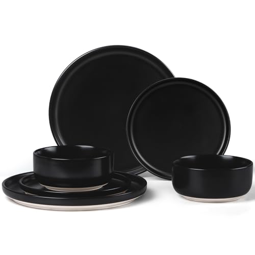 Plates and Bowls Sets for 2 (Charcoal Black)