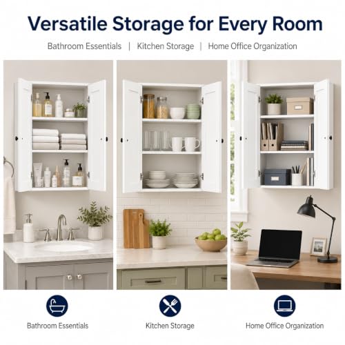 Wall Mounted Cabinet (White / 27" W x 12" D x 36" H)