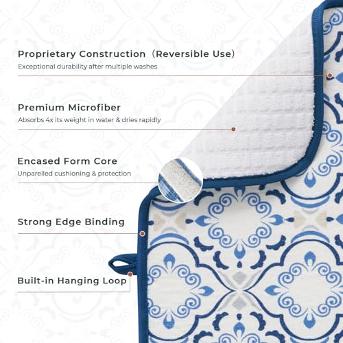 Dish Drying Mats 2 Pack (16''X18'' / Morrocan Tile)