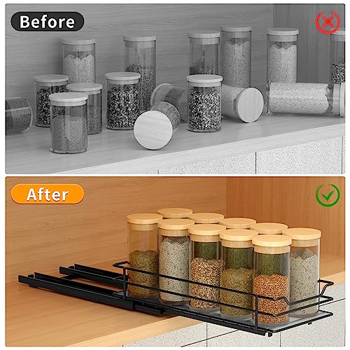 Pull Out Spice Rack Organizer for Cabinet (1 Tier,4.5''Wx10.5''Dx2.5''H)