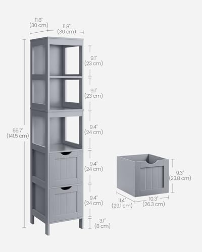 Bathroom Floor Cabinet (55.7"H / Dove Gray)
