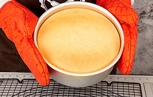 2 Pack 8 Inch Aluminum Round Cake Pan with Removable Bottom