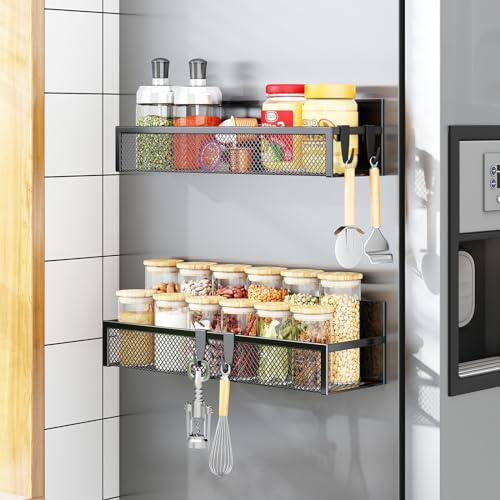 Magnetic Spice Rack for Refrigerator (2 Pack)