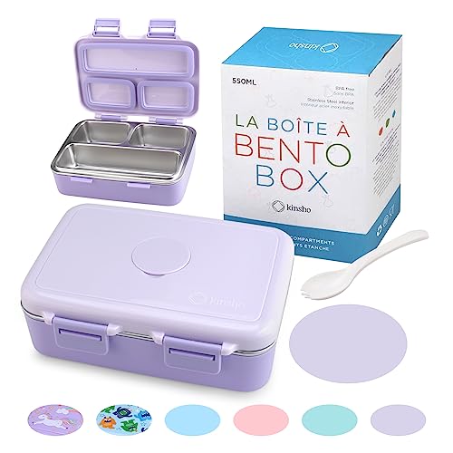 Small Stainless Steel Bento Box Lunch Container Baby Toddlers Purple (Lilac)