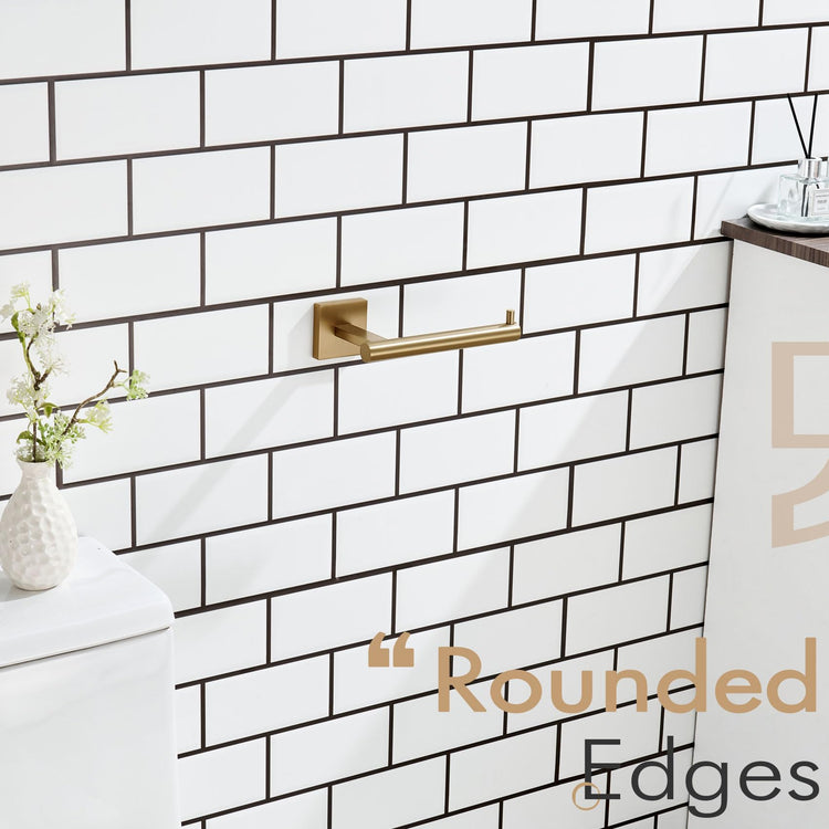 Toilet Paper Holder Champagne Bronze Toilet Roll Holder Hold Mega Rolls Kitchen Bathroom Tissue Paper Dispenser Stainless Steel (Champagne Bronze / Horizontal)