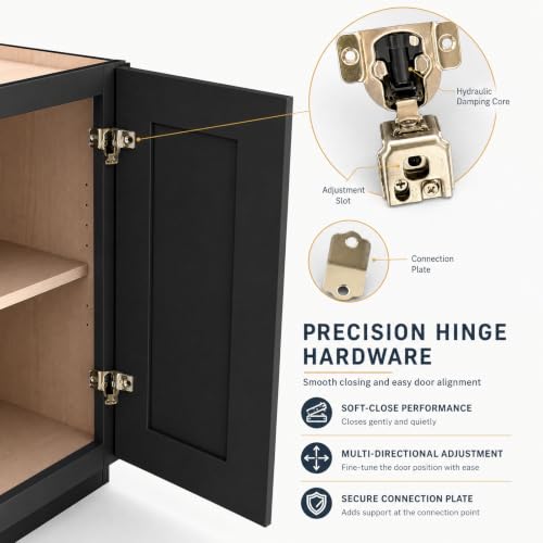 Wall Mounted Cabinet (Charcoal Black / 27" W x 12" D x 30" H)