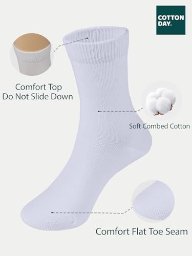 Unisex Kids Boys Girls Soft Cotton School Socks 8 (Large / White)