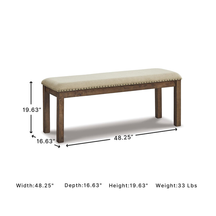 Moriville Wood Upholstered Dining Bench (Brown / Dining Height)