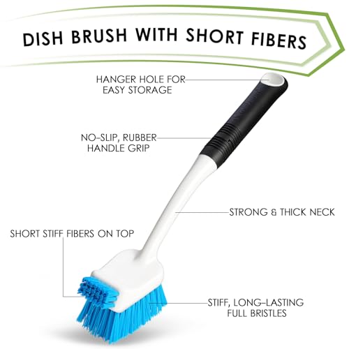 Dish Brush Set of 3 with Bottle Brush (Round Head)