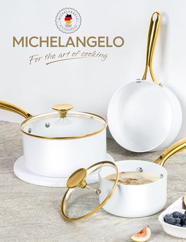 Sauce Pan with Lid (White / 1+2+3 Quart)