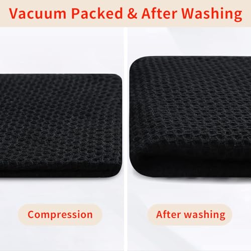 100% Cotton Oversized Waffle Weave Kitchen Towels 8 (Black / 20 X 28 - 8 Pack)