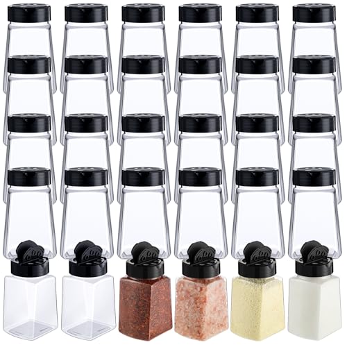 9.3 oz 30 Pack Plastic Spice Jars with Shaker Lids Clear Seasoning Containers Spice Bottles for Kitchen Storing Herbs Seasoning Powders (9.3 oz / Cuboid)