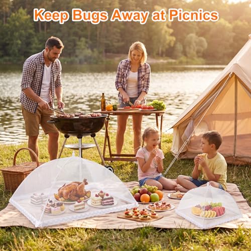 8 Pack 2 Size Mesh Food Covers for Outside (8 Pack(2 pcs 40"x24"+6 pcs 17"x17"))