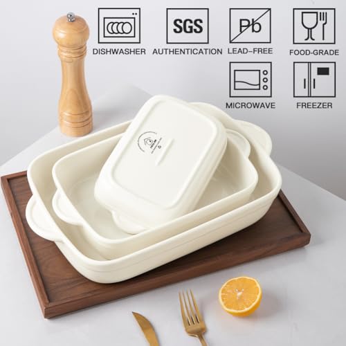 Sweejar Casserole Dishes for Oven (Beige / 9x13 Baking pan)