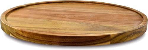 10" Acacia Wood Lazy Susan Organizer Kitchen Turntable for Cabinet Pantry Table Organization (Acacia One Pack / 10")