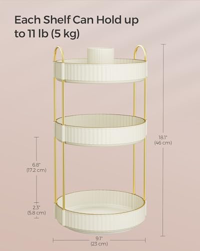 3 Tier Makeup Organizer (Cloud White / Round)