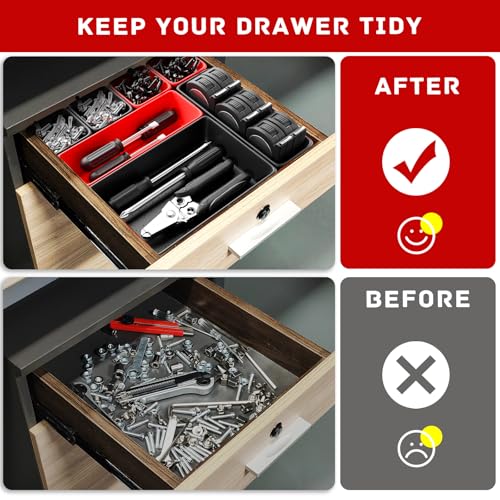 Toolbox Organizer Trays (Red & Black 47PCS)
