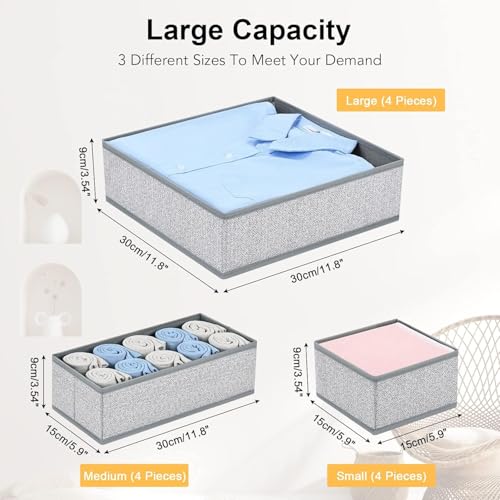 Drawer Organizer Clothes 12 Pack